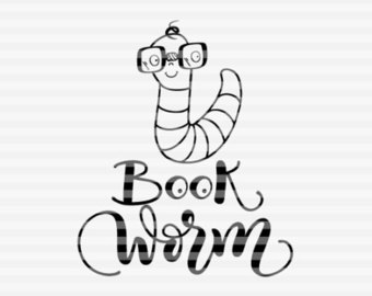 340x270 Book Worm Svg Etsy