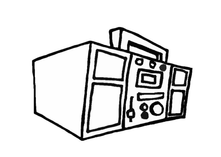 875x620 Coloring Page Boom Box