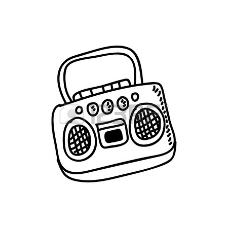 450x450 Radio Retro Style Drawing Vector Illustration Design Royalty Free
