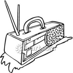 300x300 Abstract Line Drawing Of A Boom Box Royalty Free Clipart Picture