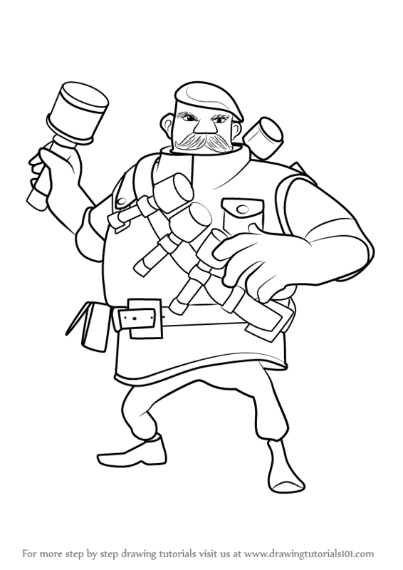 566x800 Learn How To Draw Grenadier From Boom Beach (Boom Beach) Step By
