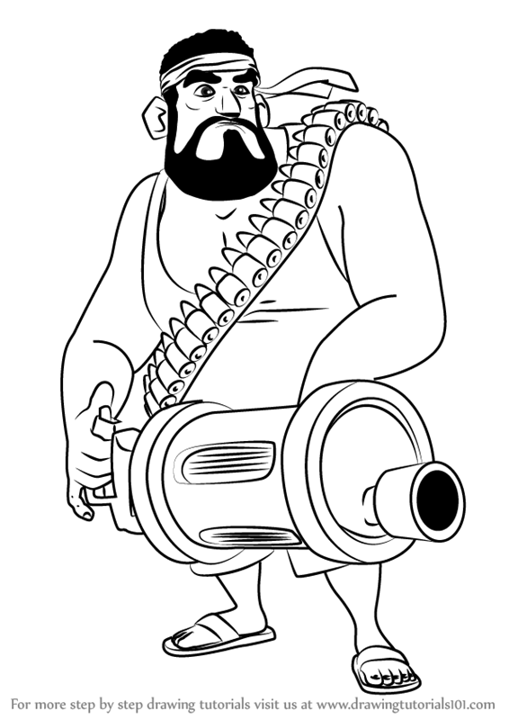 566x800 Learn How To Draw Heavy From Boom Beach (Boom Beach) Step By Step