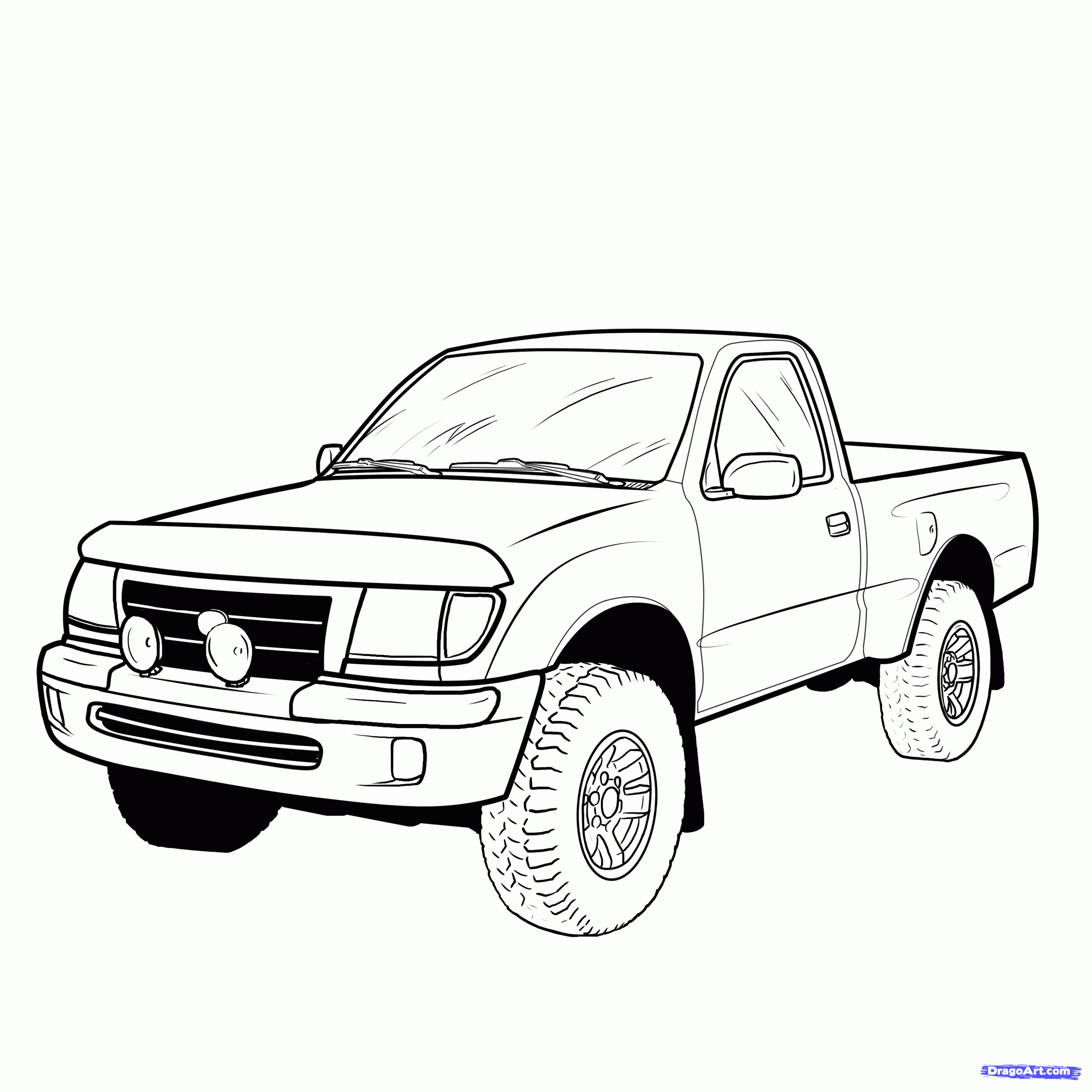 2550x2550 How To Draw A Pickup Truck Step 1 Projects