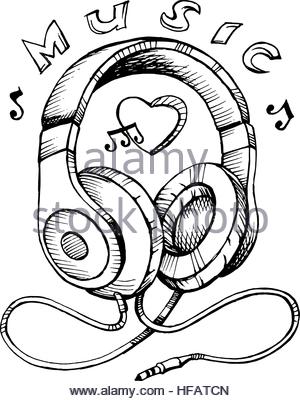300x401 Drawing Stereo Radio Music Play Retro Stock Vector Art