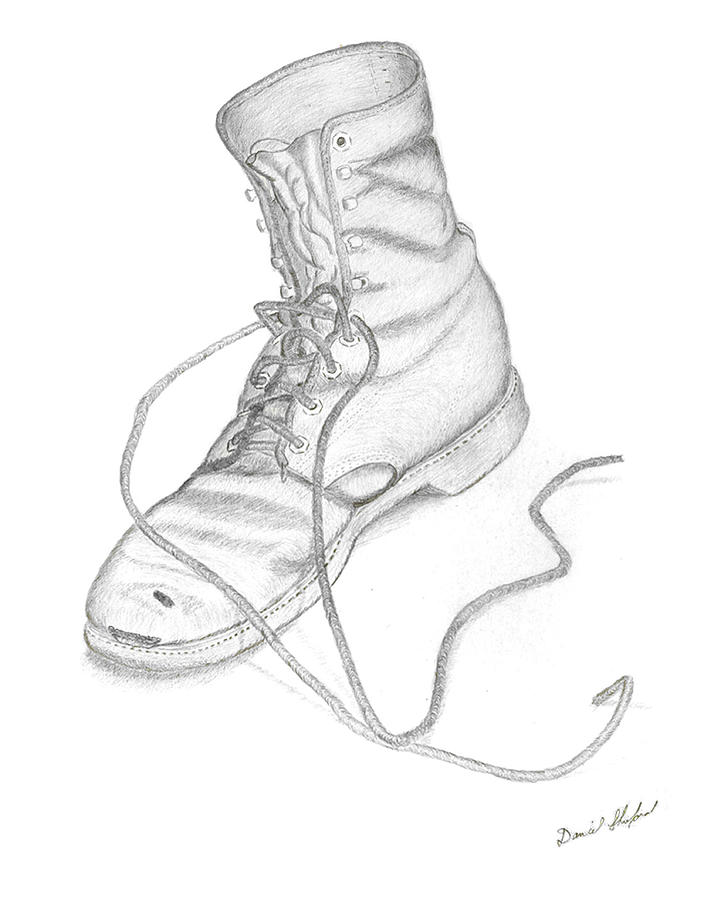 704x900 Dans Old Boot Drawing By Daniel Shuford
