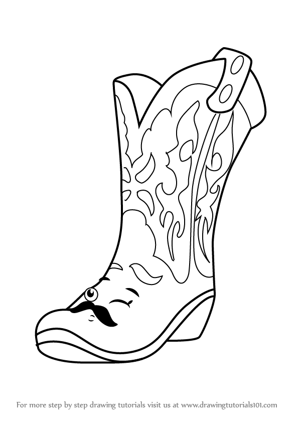 596x843 Learn How To Draw Betty Boot From Shopkins (Shopkins) Step By Step