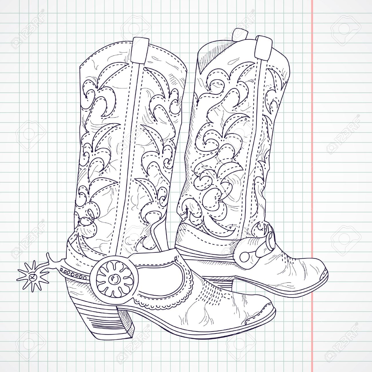 1300x1300 Drawn Boots Sketch