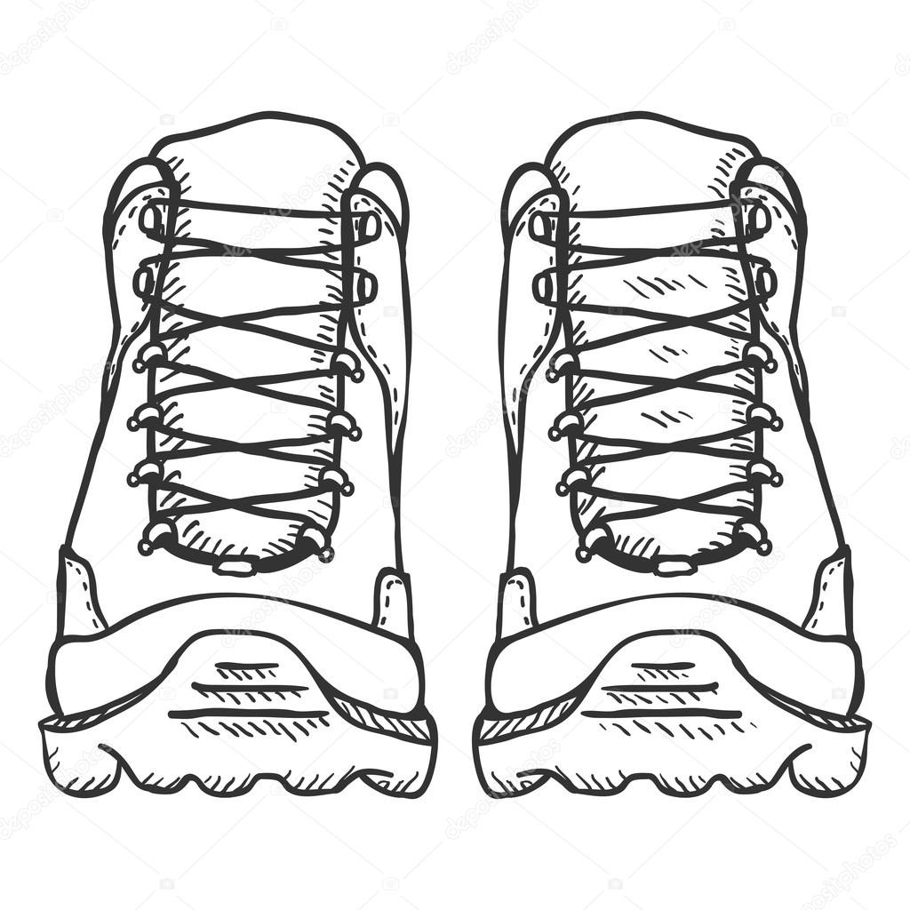 1024x1024 Extreme Hiking Boots. Stock Vector Nikiteev