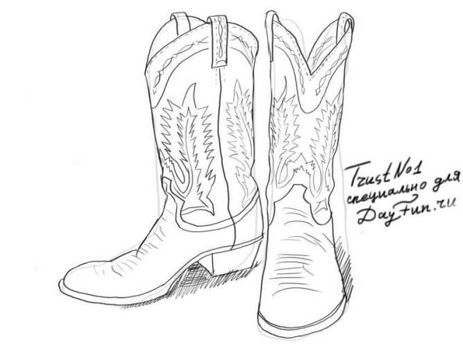 667x500 How To Draw Boots Step By Step