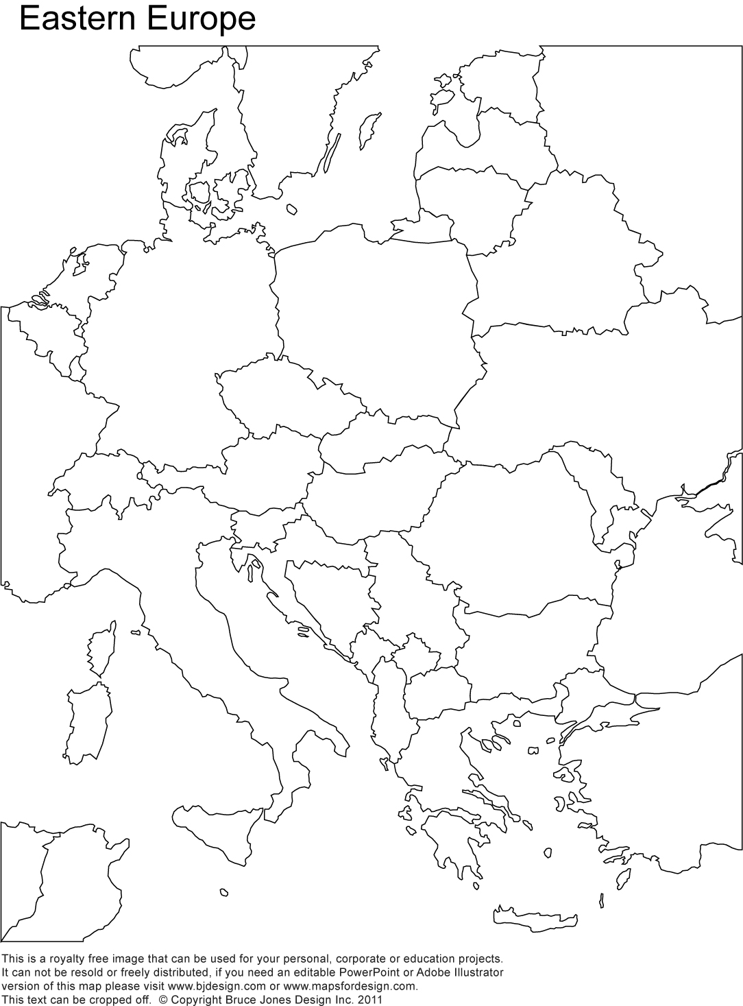 1084x1467 Eastern Europe Printable Blank Map Royalty Free Country Borders