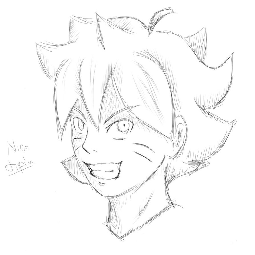 894x894 Boruto Sketch By Nicotopin