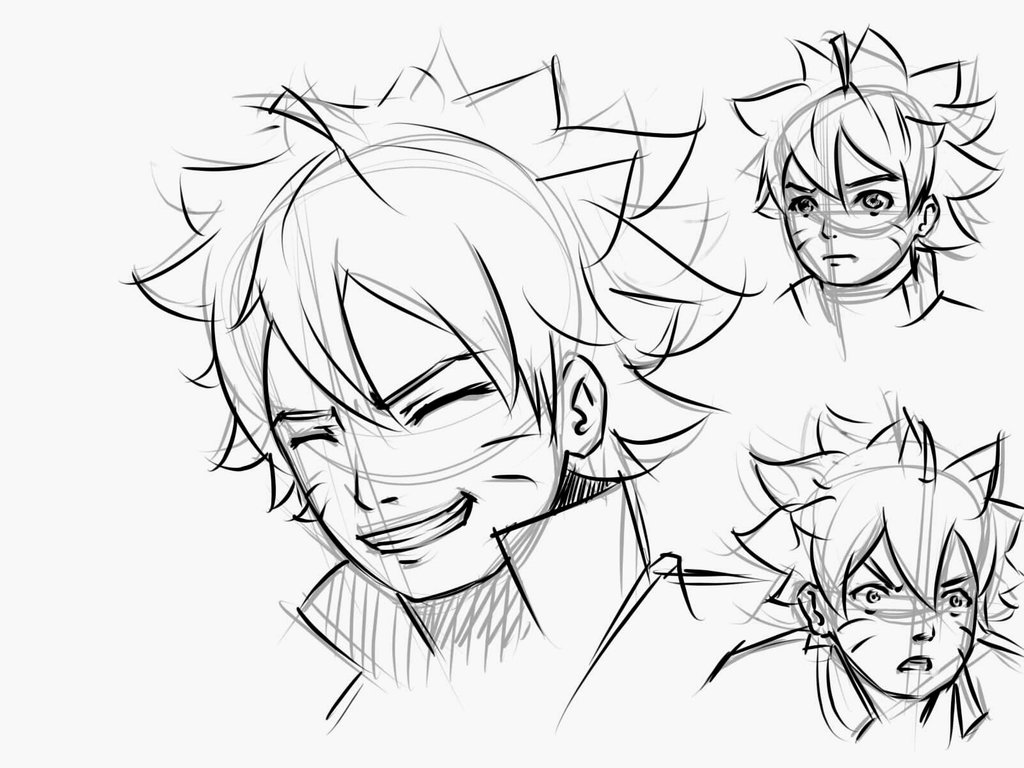 1024x768 Uzumaki Boruto Bolt Sketch By Johnsoon98