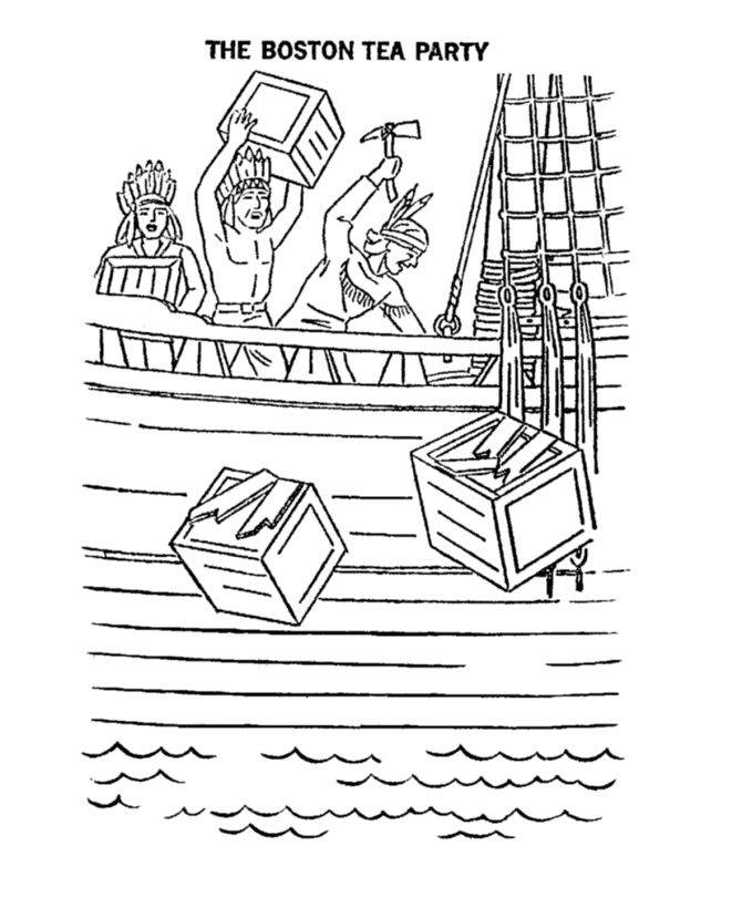 670x820 Usa Printables Coloring Pages Of The Boston Tea Party