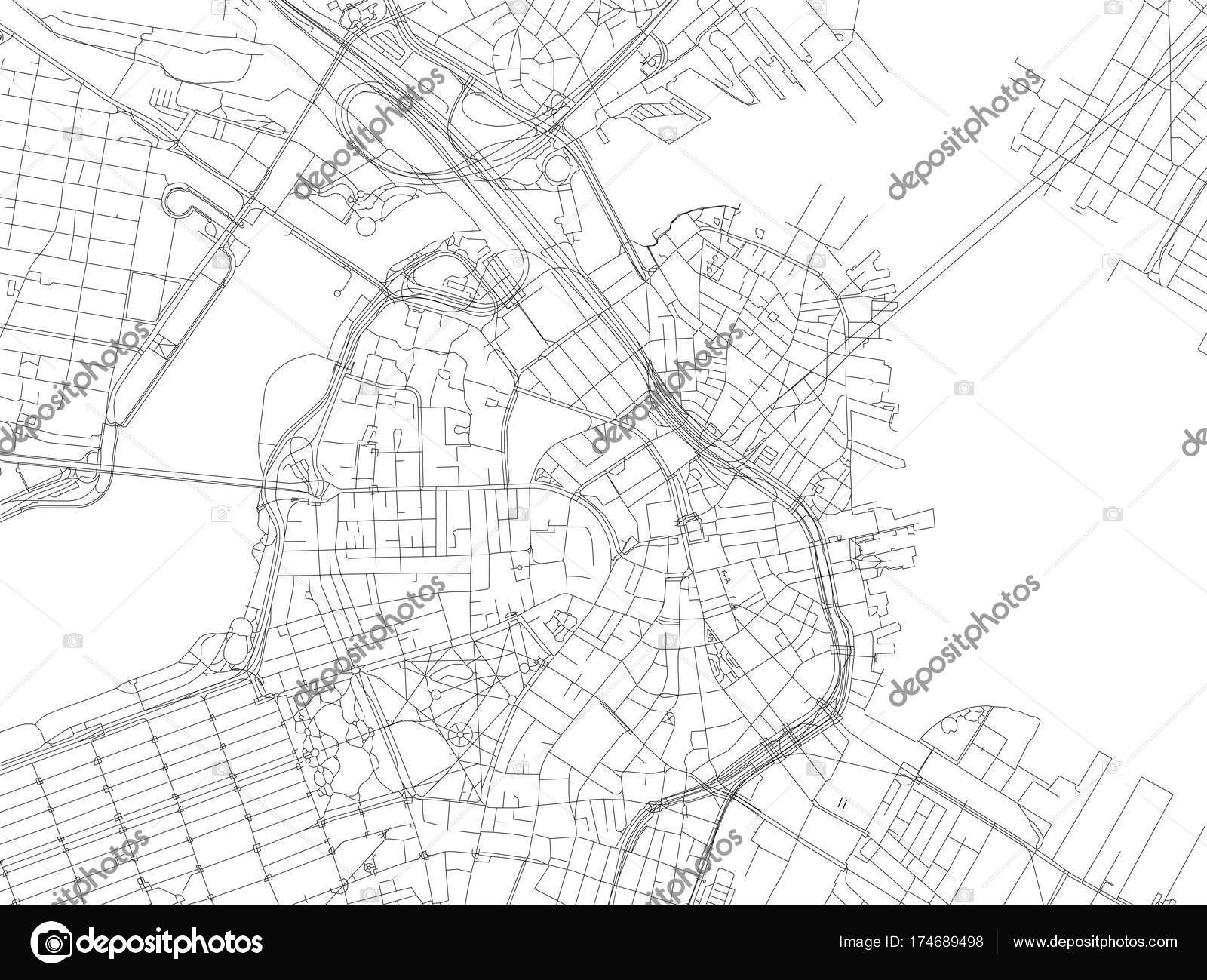 1600x1299 Streets Of Boston, City Map, Massachusetts, United States. Street