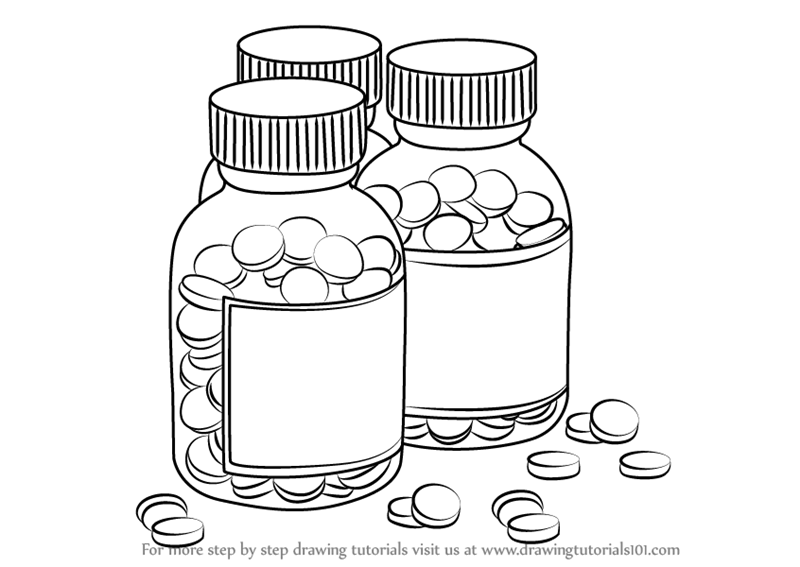 800x567 Learn How To Draw Medicine Bottles (Everyday Objects) Step By Step
