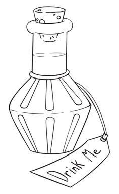 236x383 Alice In Wonderland Drink Me Bottle Drawing