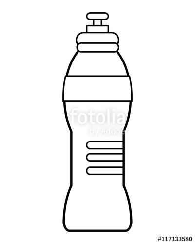 400x500 Flat Design Sports Water Bottle Icon Vector Illustration Stock