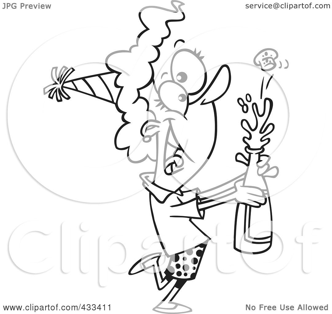 1080x1024 Royalty Free (Rf) Clipart Illustration Of Coloring Page Line Art