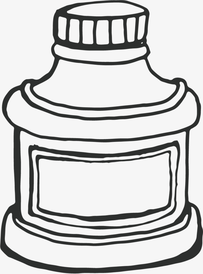 650x875 Simple Ink Bottle, Simple Pen, Black, Line Png Image For Free Download