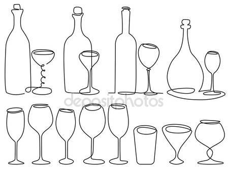 449x338 Wine Glass One Line Drawing Stock Vector Agnieszka