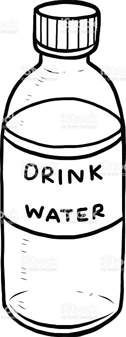 254x676 Drinking Water Bottle Clipart Black And White