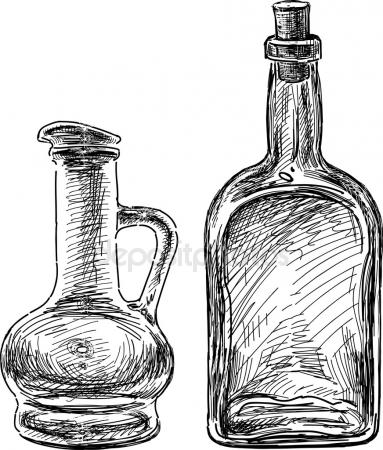 383x450 Glass Bottles Of Poison. Vector Drawing Stock Vector Marinka