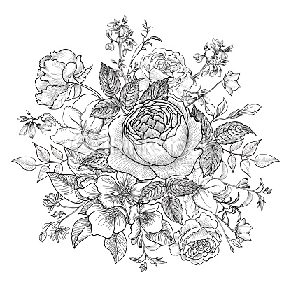 416x416 Drawn Bouquet Floral Bouquet