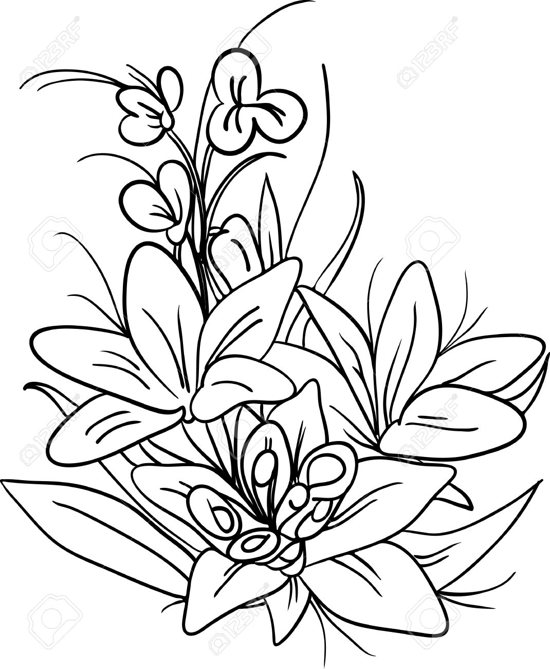 1070x1300 Bouquet Of Flowers Drawing Black And White