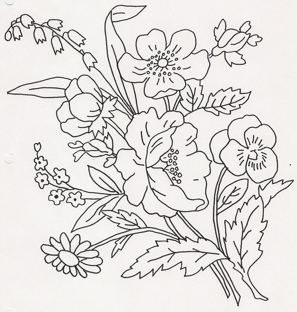 608x640 Bouquet Of Flowers Flower, Embroidery And Patterns