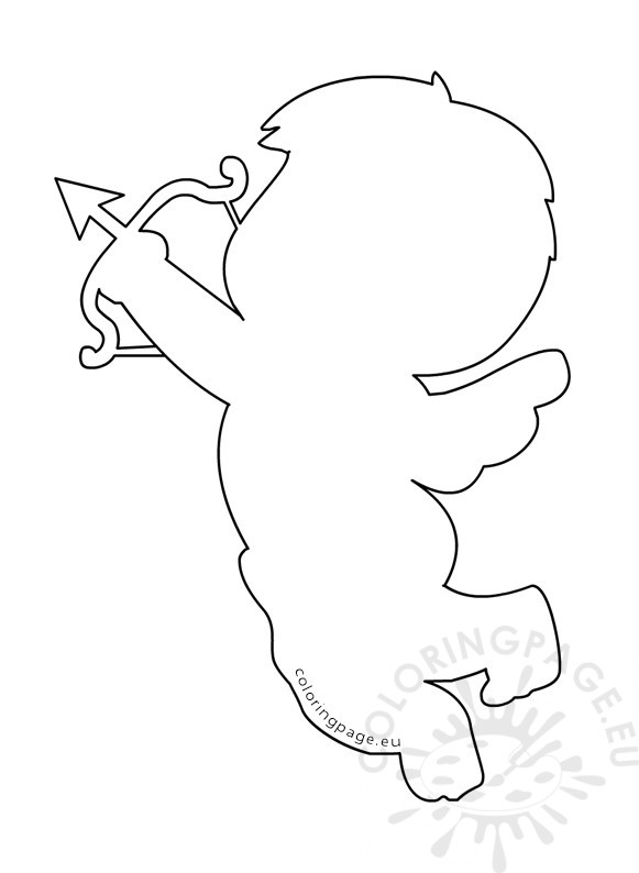 581x794 Cupid With Bow And Arrow Template Coloring Page