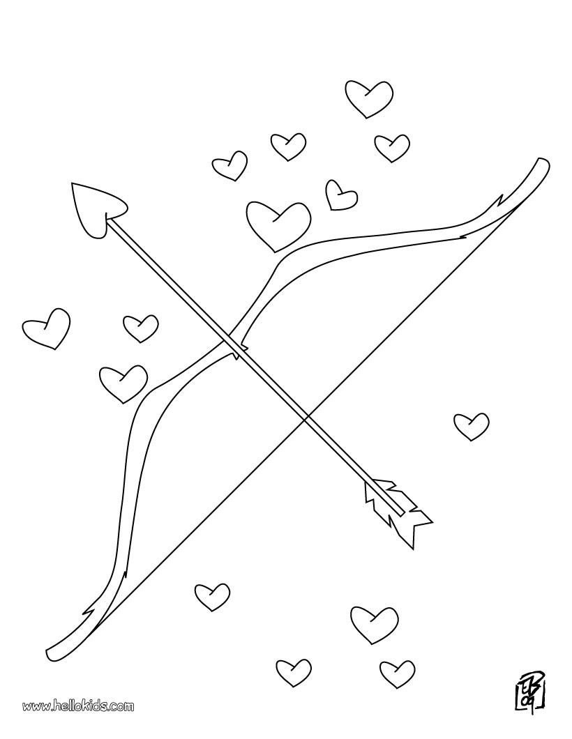 820x1060 Love Bow And Arrow Coloring Pages