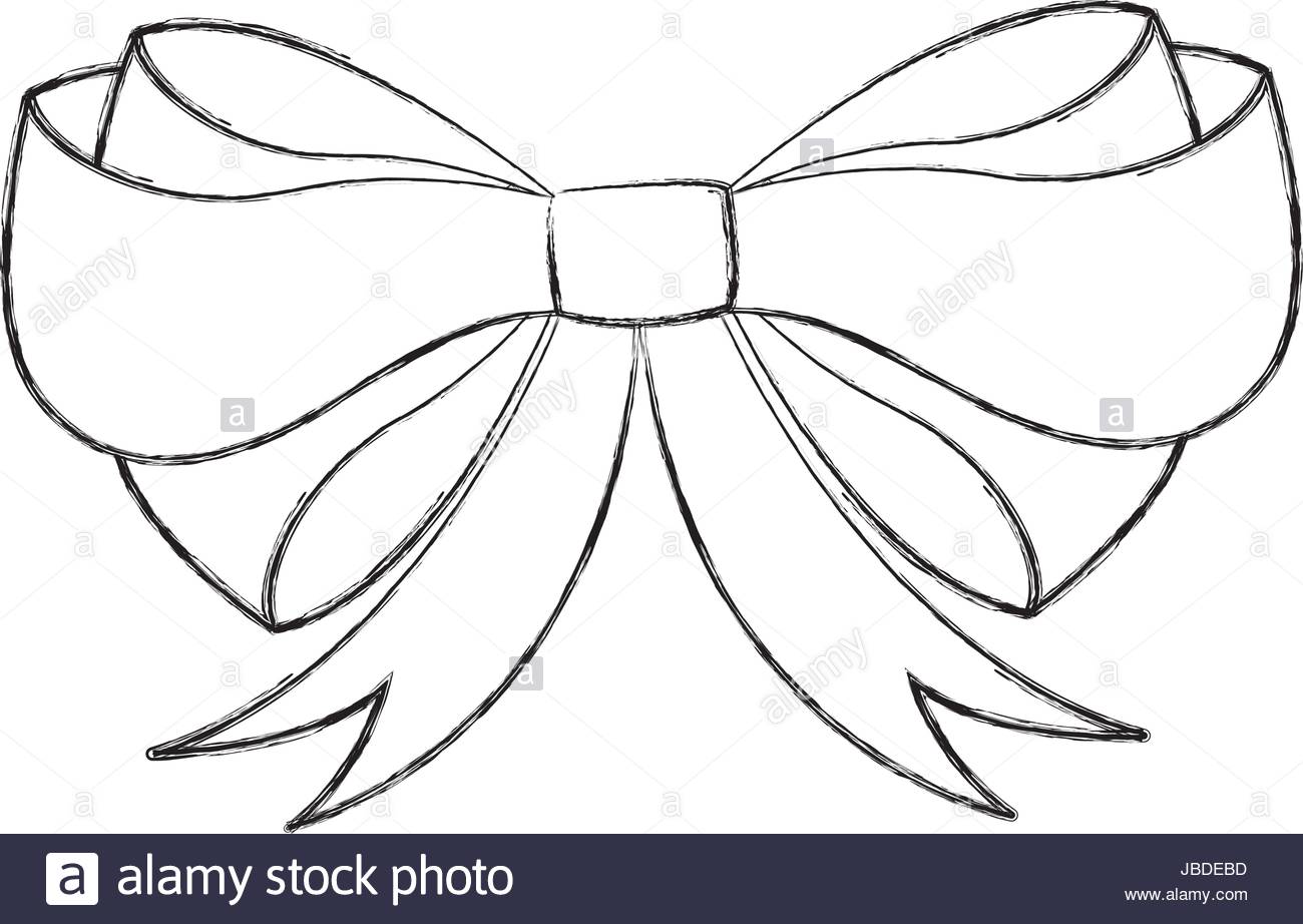 1300x922 Sketch Draw Christmas Bow Cartoon Stock Vector Art Amp Illustration