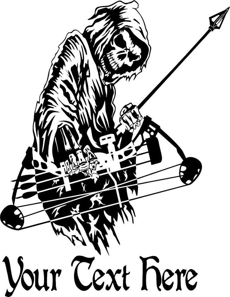 777x1000 Custom Grim Reaper Bow Archery Hunting Deer Car Truck Window Vinyl