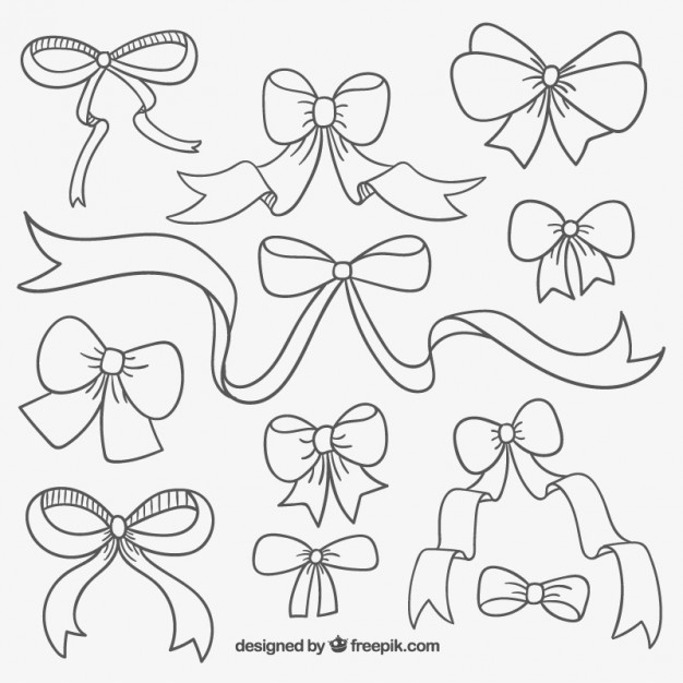 626x626 Cute Hand Drawn Ribbons Vector Free Download