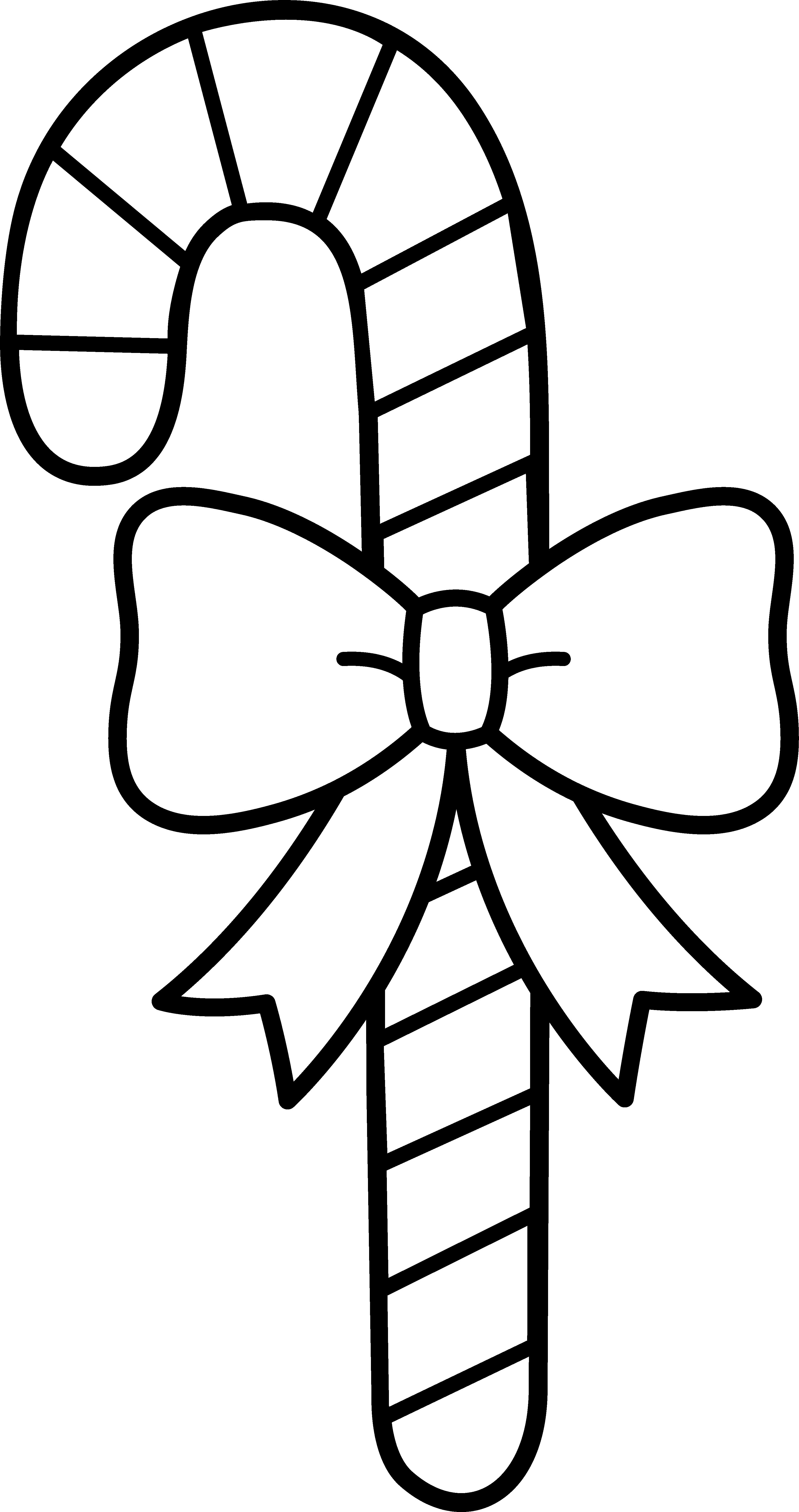 3509x6636 Candy Cane With Bow Line Art