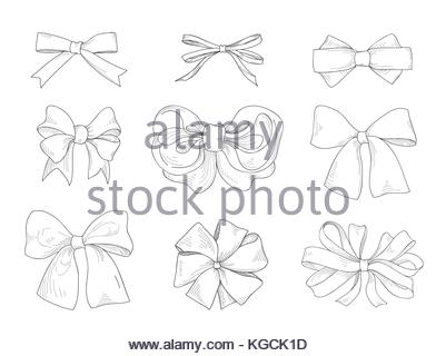 392x320 Bow Drawn. Fashion Accessory Sign. Gentle Bow Ribbon Isolated