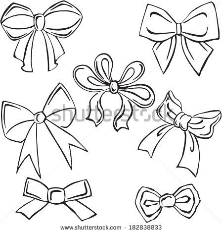 449x470 Drawn Ribbon Bow Tie