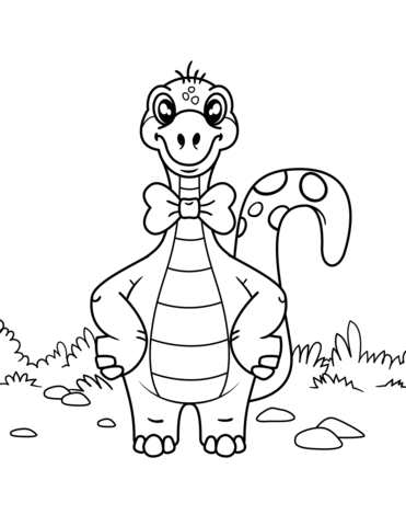 371x480 Dinosaur Wearing Bow Tie Coloring Page Free Printable Coloring Pages