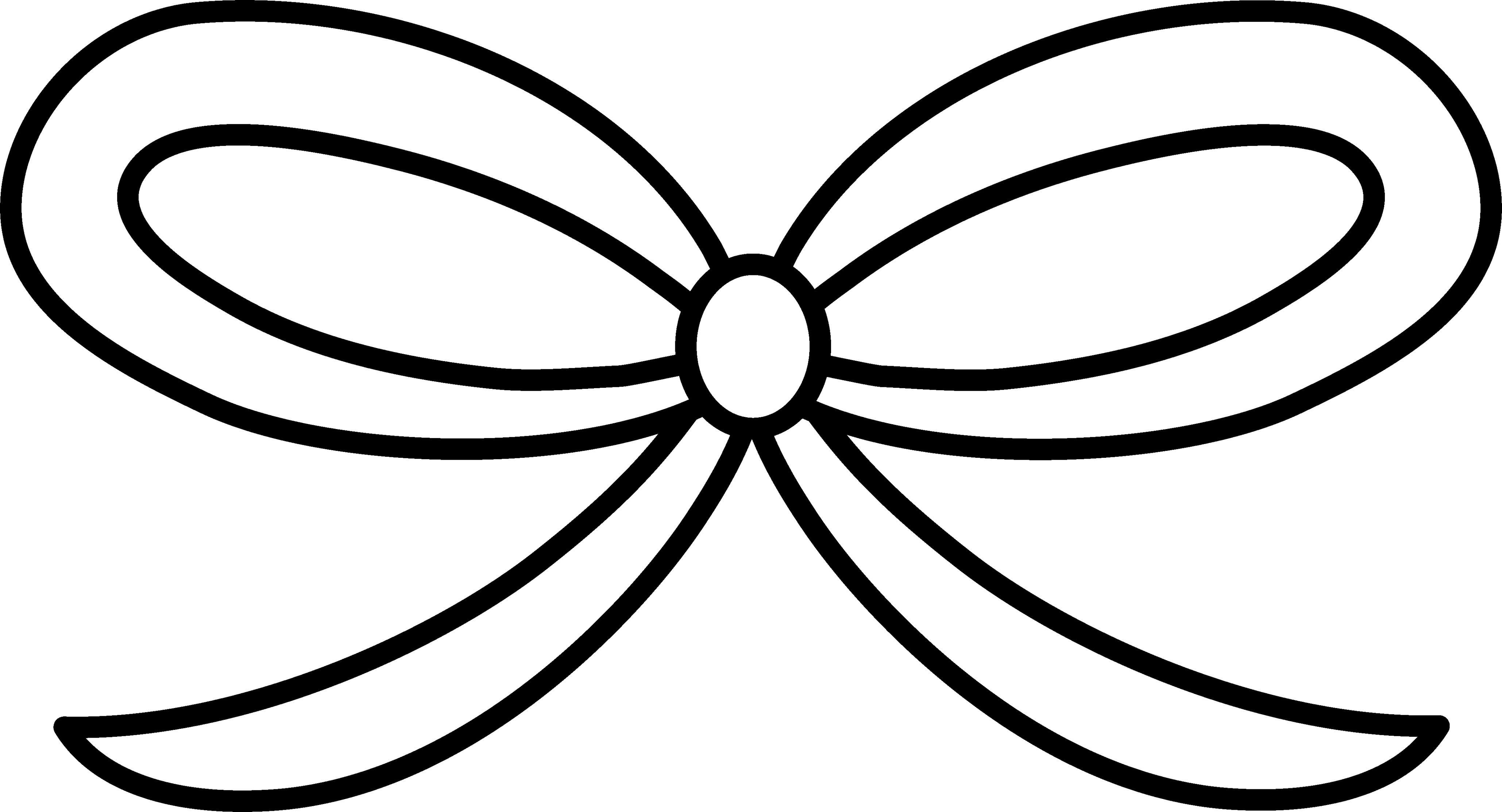 4117x2226 Gift Bow Clipart Black And White