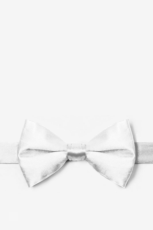 533x800 Wedding Day White Silk Pretied Bow Tie