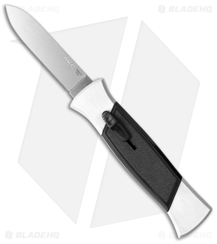 711x800 Akc 777 Blackfinger Otf Automatic Knife Whitelack (3.375 Satin