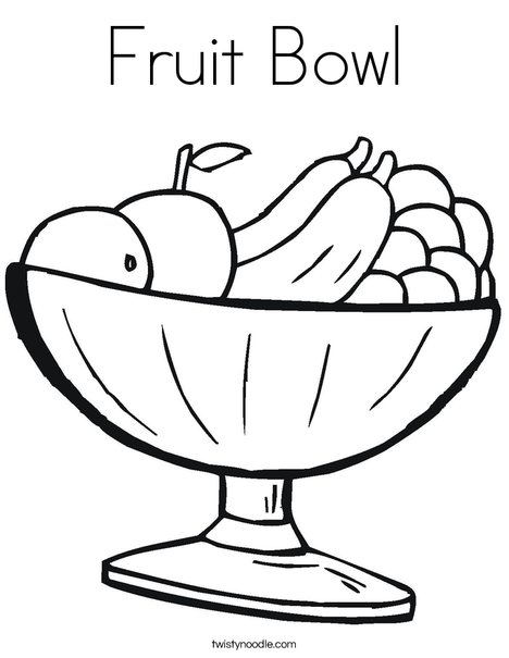 468x605 Fruit Bowl Coloring Page