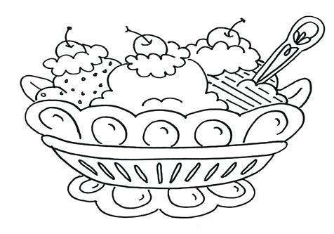 476x333 Ice Cream Dish Coloring Page Plus Drawing A Bowl From Above Of Ice
