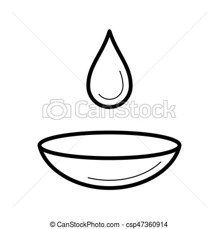 450x470 Contact Lens With A Moist Drop Icon, Vector Illustration