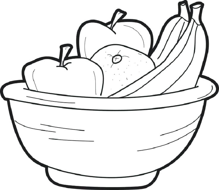 736x638 Fruit Basket Coloring Pages Empty Fruit Bowl Coloring Page Pages
