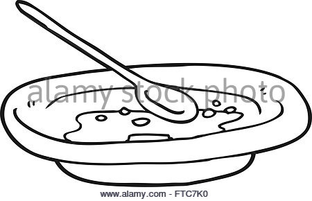 450x290 Bowl Of Cereal Line Drawing Stock Vector Art Amp Illustration