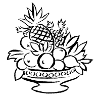 200x200 Fruit And Vegetables, Bowl With Pineapple Coloring Pages