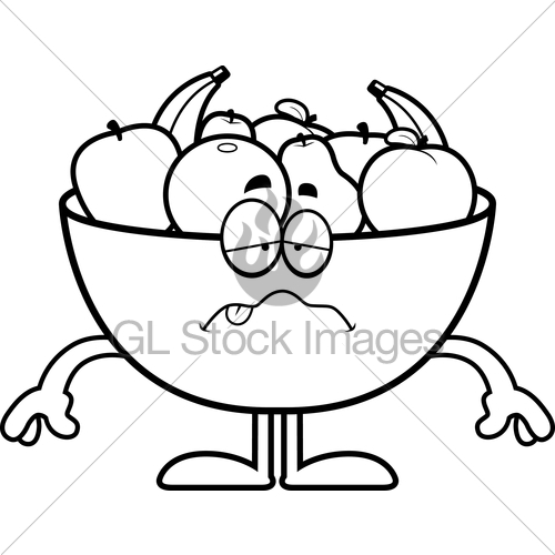 500x500 Sick Cartoon Bowl Of Fruit Gl Stock Images