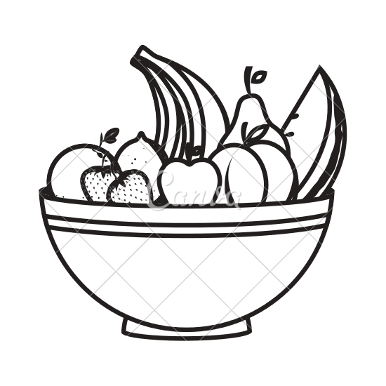 550x550 Bowl With Healthy Fruits Icon