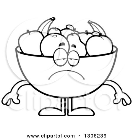 450x470 Clipart Of A Cartoon Sick Fruit Bowl Character